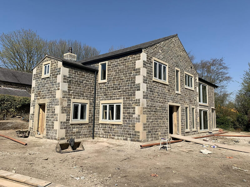 another front view of new build construction in Bolton