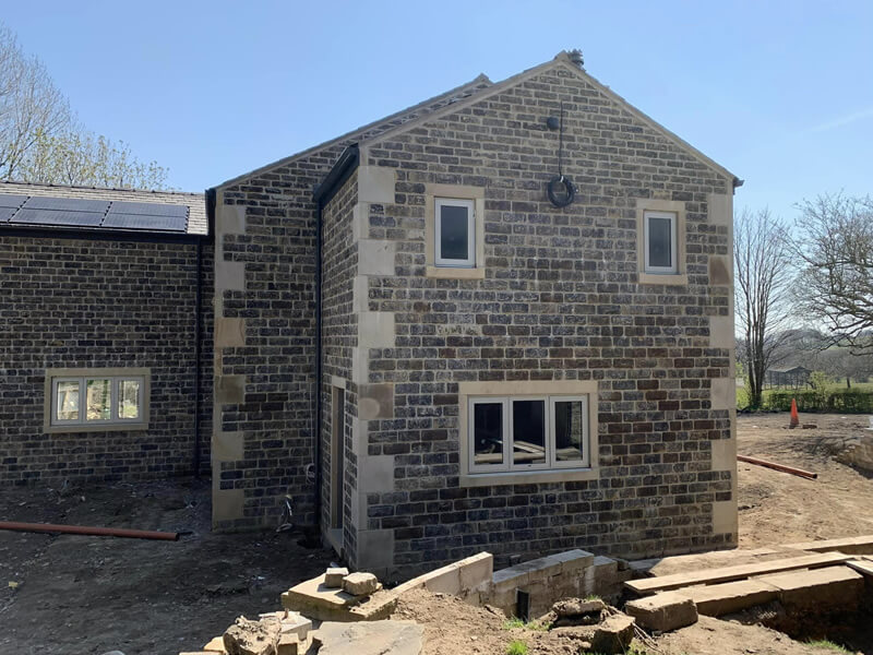 side view of new build home built in Bolton